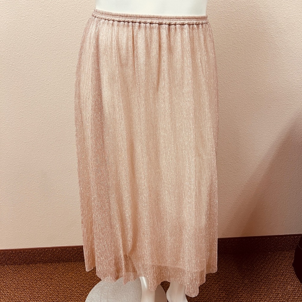 Gianni Bini Blush Colored Sparkly Midi Skirt - Size Large
